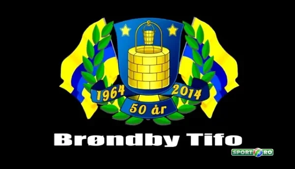 Stadionul s-a APRINS in momentul in care a intrat echipa! Cum au sarbatorit fanii lui Brondby 50 de ani de la infiintare. VIDEO