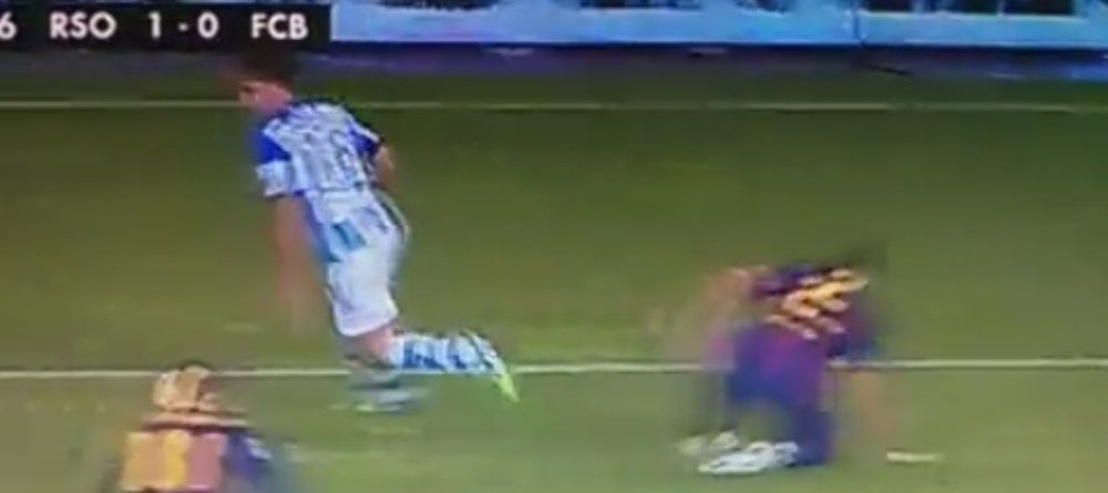 L-a fentat pana a ametit. Jucatorul Barcelonei facut KO de acest dribling in infrangerea cu Real Sociedad. VIDEO