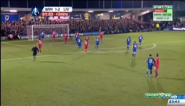 Sansa mare de gol pentru Wimbledon (min 92)