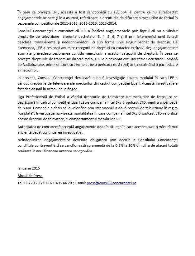 LPF a fost amendata pentru modul in care a VANDUT drepturile TV in era Dragomir. Consiliul Concurentei va ancheta cazul Intel Sky_2