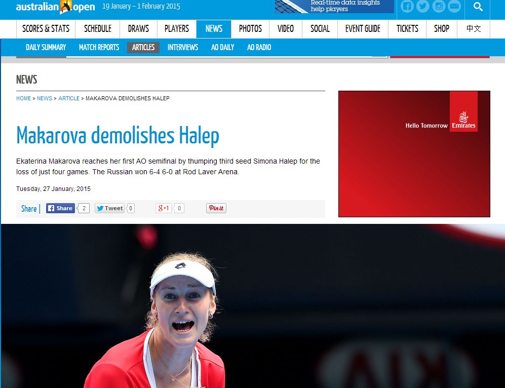 Diferente uriase intre Simona Halep si rusoaica Makarova! Cifrele spun TOTUL!