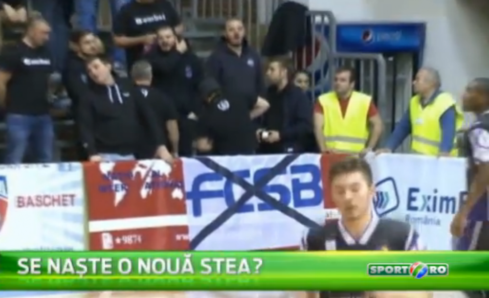 Fanii nu recunosc FCSB . La meciul echipei de baschet, suporterii au scandat impotriva noii denumiri: VIDEO