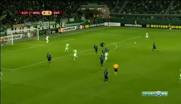 WOLFSBURG 0-1 INTER, min 6. Palacio deschide scorul pentru Inter in Germania
