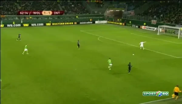 WOLFSBURG 2-1 INTER, min 63. De Bruyne marcheaza pentru nemti