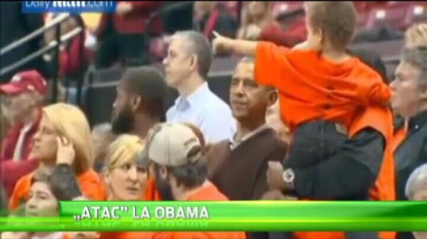 Obama era s-o PATEASCA la meci! Ce i s-a intamplat in tribune :)