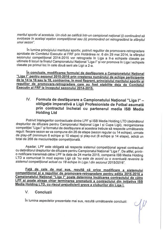 Ruperea contractului pentru drepturile TV si chiar plangere penala pentru abuz cu sanctiuni de pana la 7 ani de inchisoare. SCRISOAREA de avertisment trimisa de LPF catre Federatie, daca vor sa schimbe Liga I_3