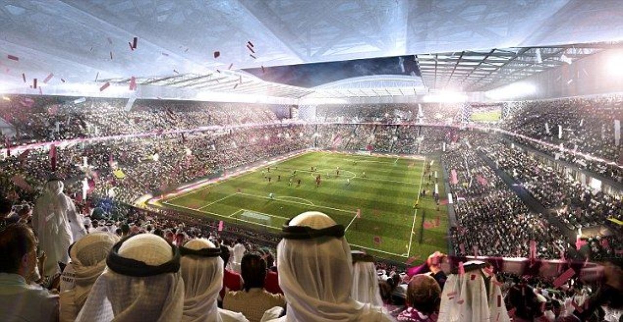 FOTO Asa arata al cincilea stadion pregatit de Qatar pentru CM 2022. Are instalatii GIGANT de aer conditionat si e in forma de DUNE de nisip_5