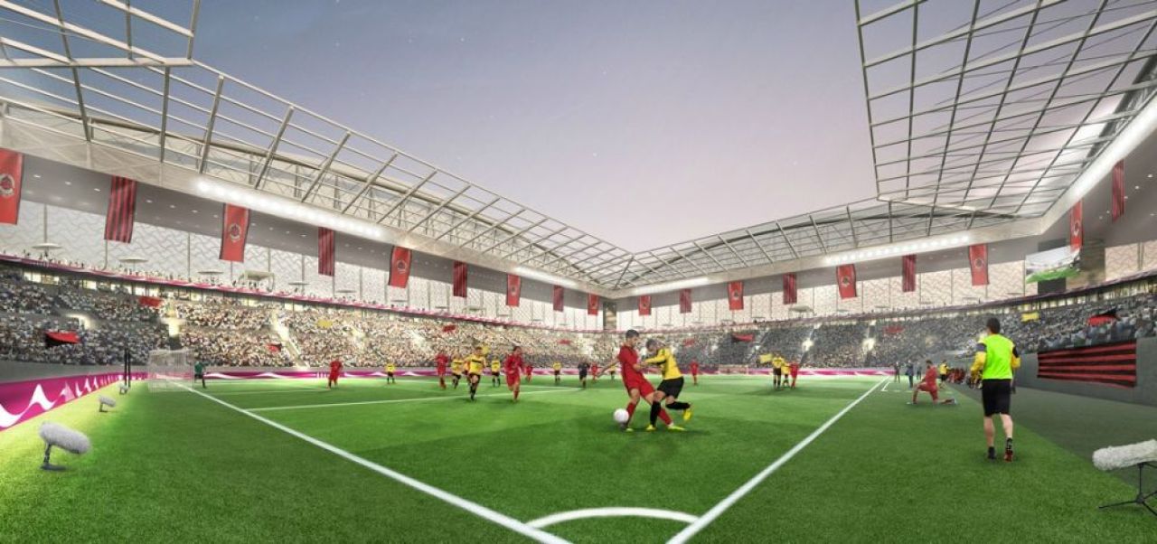 FOTO Asa arata al cincilea stadion pregatit de Qatar pentru CM 2022. Are instalatii GIGANT de aer conditionat si e in forma de DUNE de nisip_12