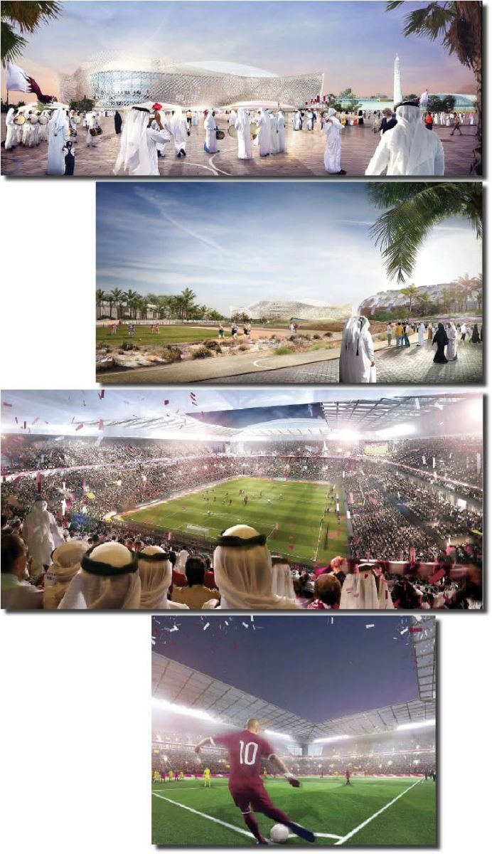 FOTO Asa arata al cincilea stadion pregatit de Qatar pentru CM 2022. Are instalatii GIGANT de aer conditionat si e in forma de DUNE de nisip_14