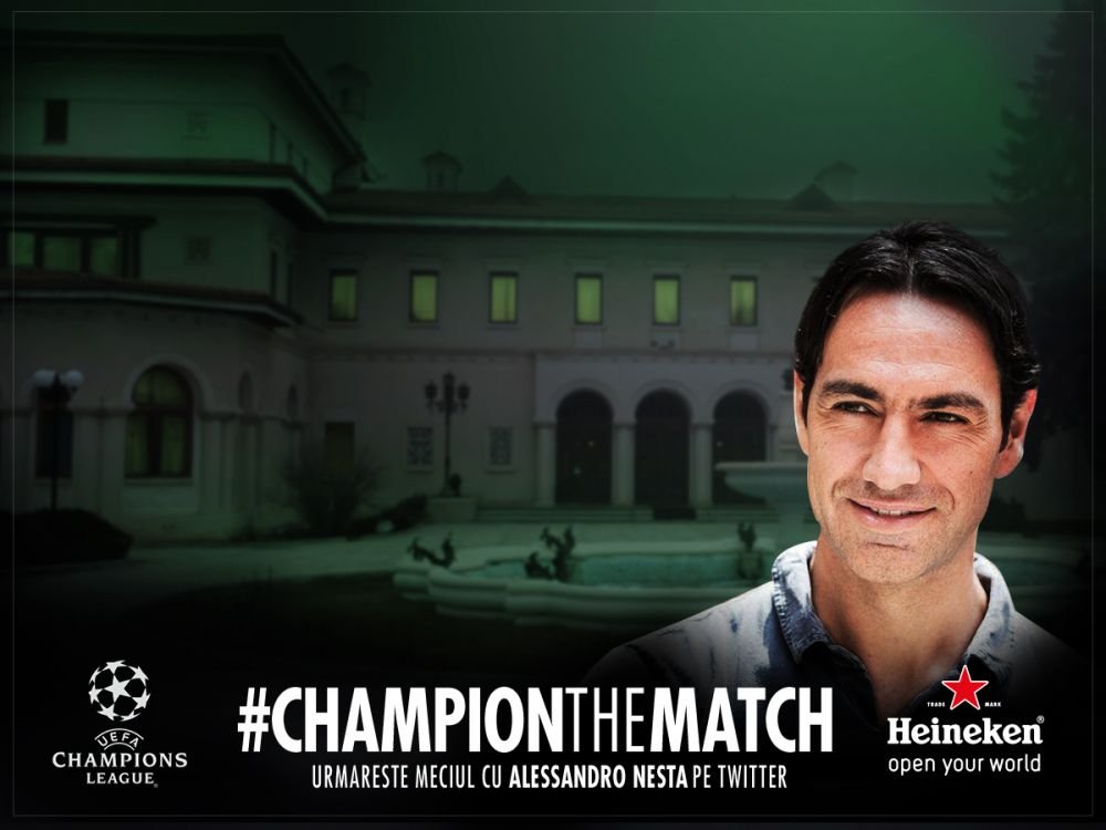 Experienta UNICA in Romania! Nesta comenteaza alaturi de fanii romani meciul dintre Barcelona si Bayern din UEFA Champions League