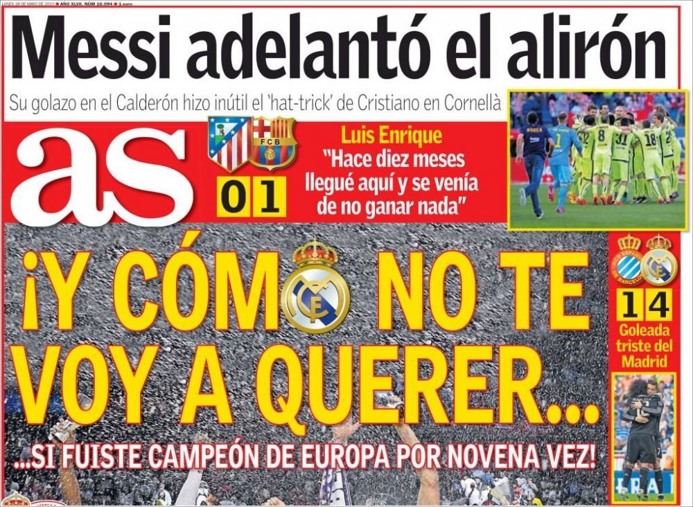 Presa din Spania EXULTA dupa ce Barca a castigat un nou titlu! Ziarul AS a 'uitat' iar de rivala lui Real! :) FOTO_4