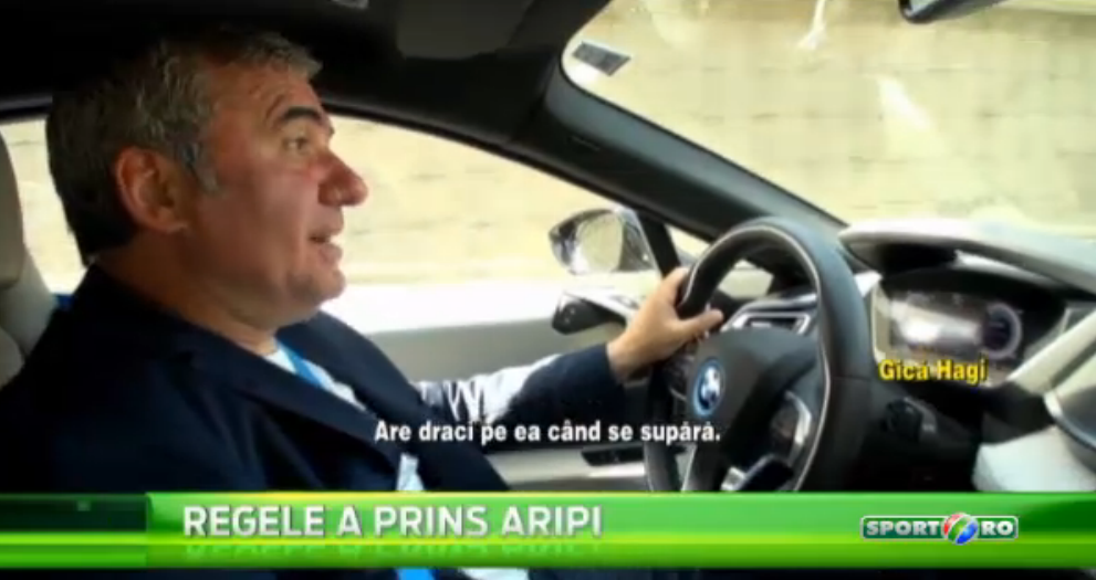 Aparitie fabuloasa a lui Gica Hagi!&nbsp; Regele s-a plimbat cu un bolid de 150 de mii de euro, cu doua motoare: Mama, are draci pe ea masina asta :)