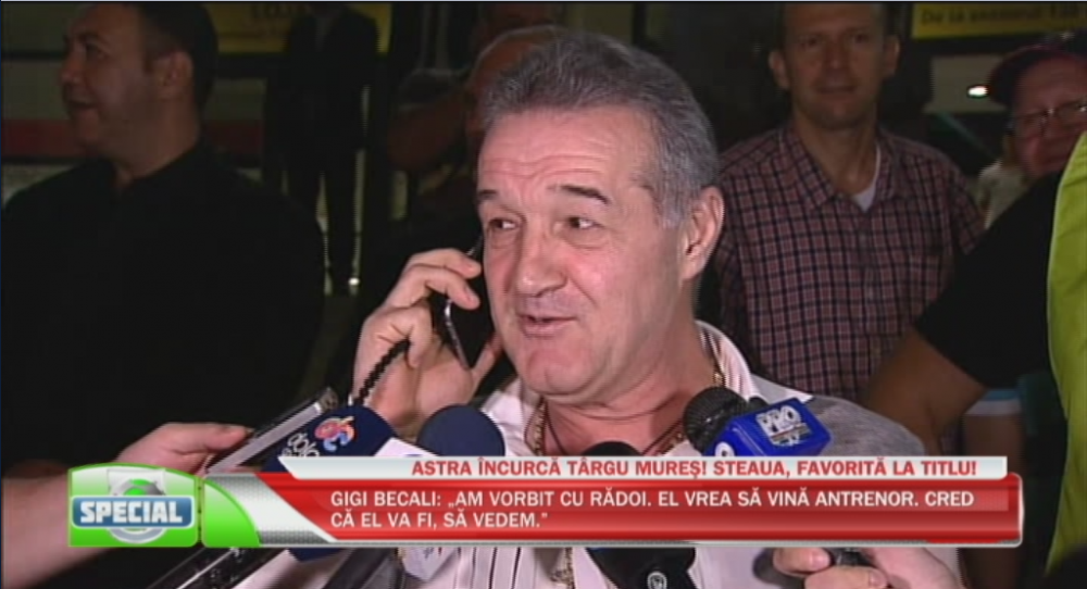 Faza geniala cu Gigi Becali, la iesirea de pe stadion! Finule, o sa antrenezi in Champions League! Ce i-a spus lui Radoi la telefon - SUPER VIDEO