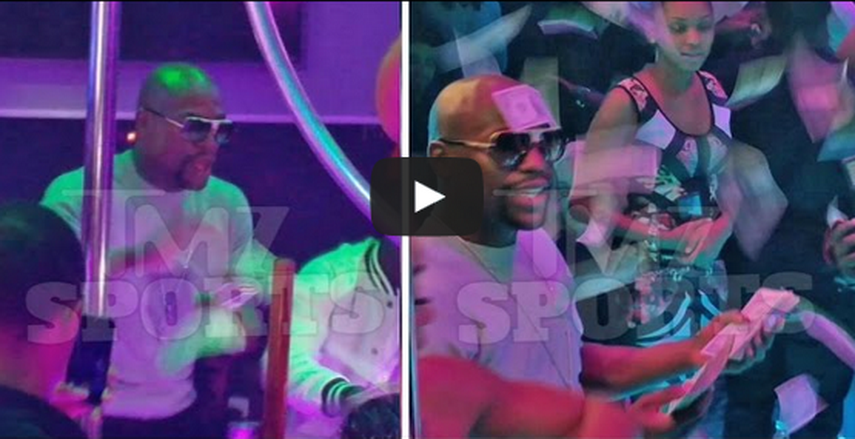 Ce se intampla cand ai prea multi bani! Imagini incredibile cu Mayweather aruncand cu $35.000 pe fundul unei stripteuse! VIDEO