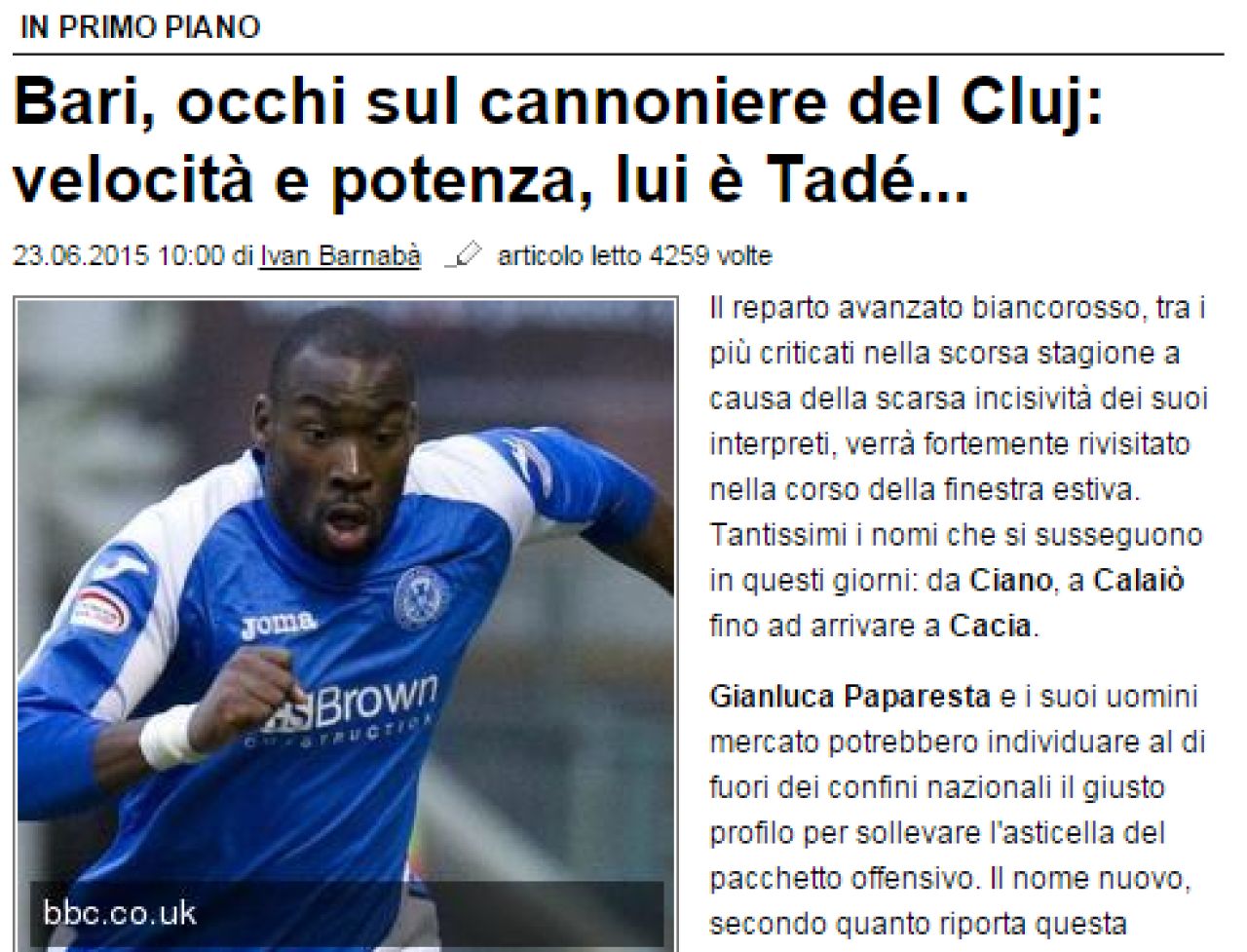 Dorit si de Steaua la inceputul verii, golgheterul Tade a luat o decizie surprinzatoare: francezul a revenit la CFR! O echipa din Italia inca il doreste_3