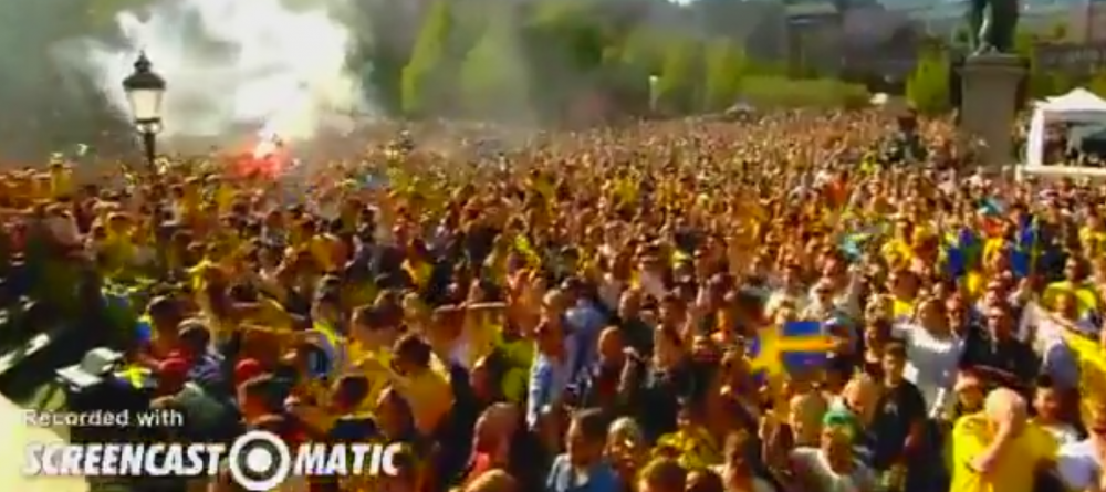 VIDEO FABULOS: 25 000 de oameni au cantat alaturi de jucatorii Suediei! Ce a facut vedeta echipei