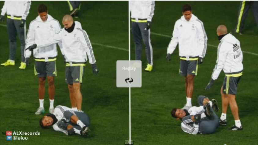 Ronaldo l-a tachinat pe Pepe la antrenament. Cateva momente mai tarziu a fost rupt de portughez! VIDEO