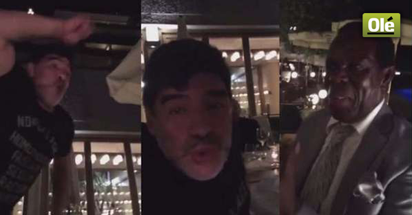 Maradona s-a urcat pe masa si a inceput sa cante! Imagini SENZATIONALE! Cum a fost surprins