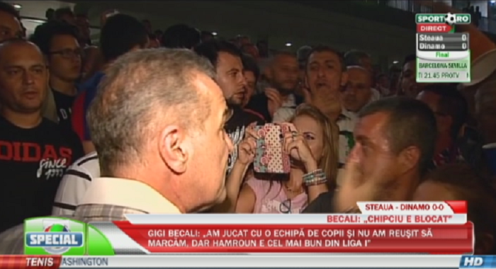 Ne-ai mintit, ai mintit lumea, du-te si lasa-ne! Scandal cu Becali la iesirea din stadion: Sa vina jandarmii!