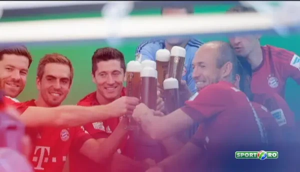 Campionii Germaniei au pozat pentru sponsorul echipei. In frunte cu Guardiola, toti jucatorii au ridicat paharele de bere! VIDEO