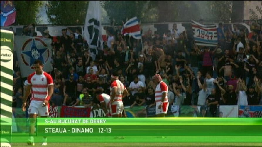 Ultrasii stelisti au abandonat echipa lui Radoi, dar fac spectacol la rugby! Superatmosfera la derby-ul cu Dinamo, incheiat cu victoria alb-rosiilor