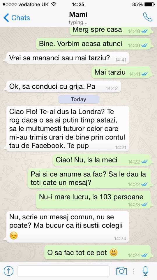 Foarte, foarte tare! Si nu e Photoshop! Gardos a pus pe net discutia cu mama lui de pe Whatsapp! Vezi ce-a urmat :)
