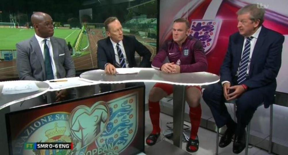 "Rooney, ce sunt alea?" Moment incredibil cu Rooney LIVE la TV dupa 6-0 cu San Marino. Cum a venit incaltat in studio. FOTO