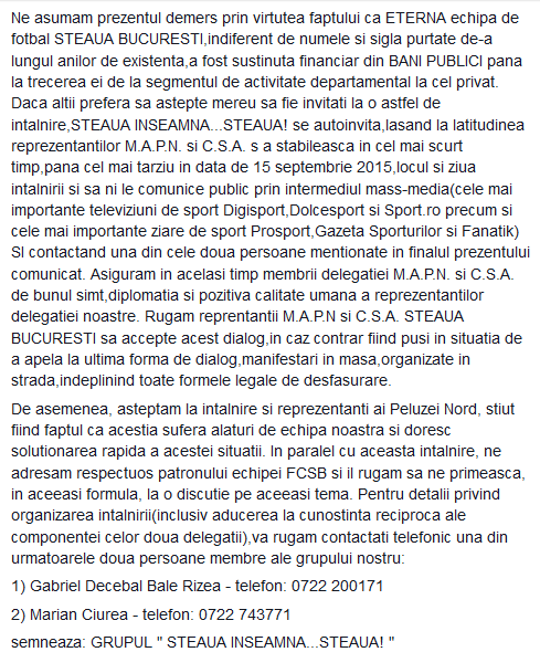 Propunerea EXTREMA a unor fani stelisti:"Fotbalul romanesc sa fie DEZAFILIAT de la UEFA daca Steaua de azi nu e adevarata Steaua!"
