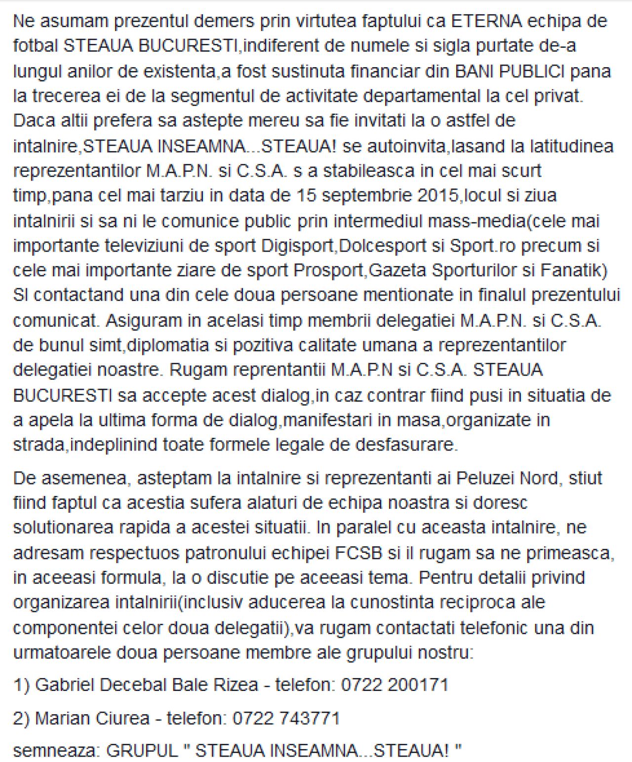 Propunerea EXTREMA a unor fani stelisti: