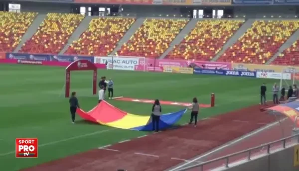 Ultimele pregatiri pe National Arena inaintea meciului cu Finlanda. Vezi imagini