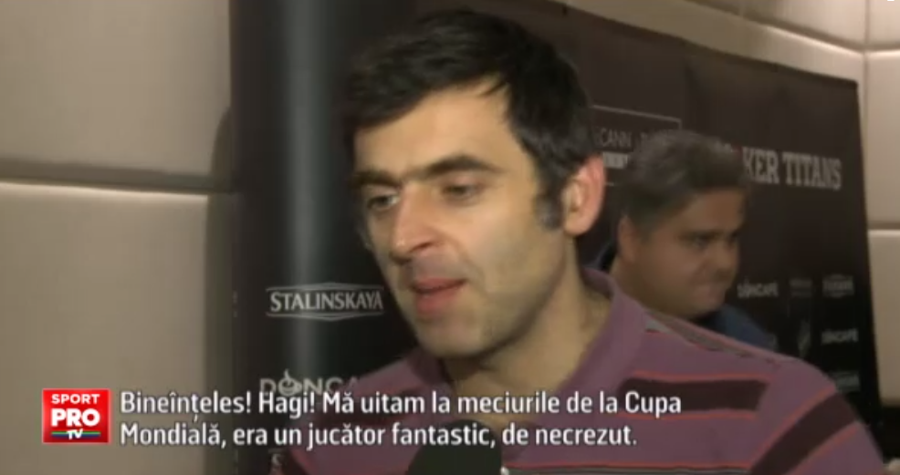 Nu eu sunt geniul, Hagi e . Declaratie fantastica a celui mai tare jucator de snooker la sosirea in Romania. O Sullivan - Bingham e duminica la Sport.ro, de la 20:00