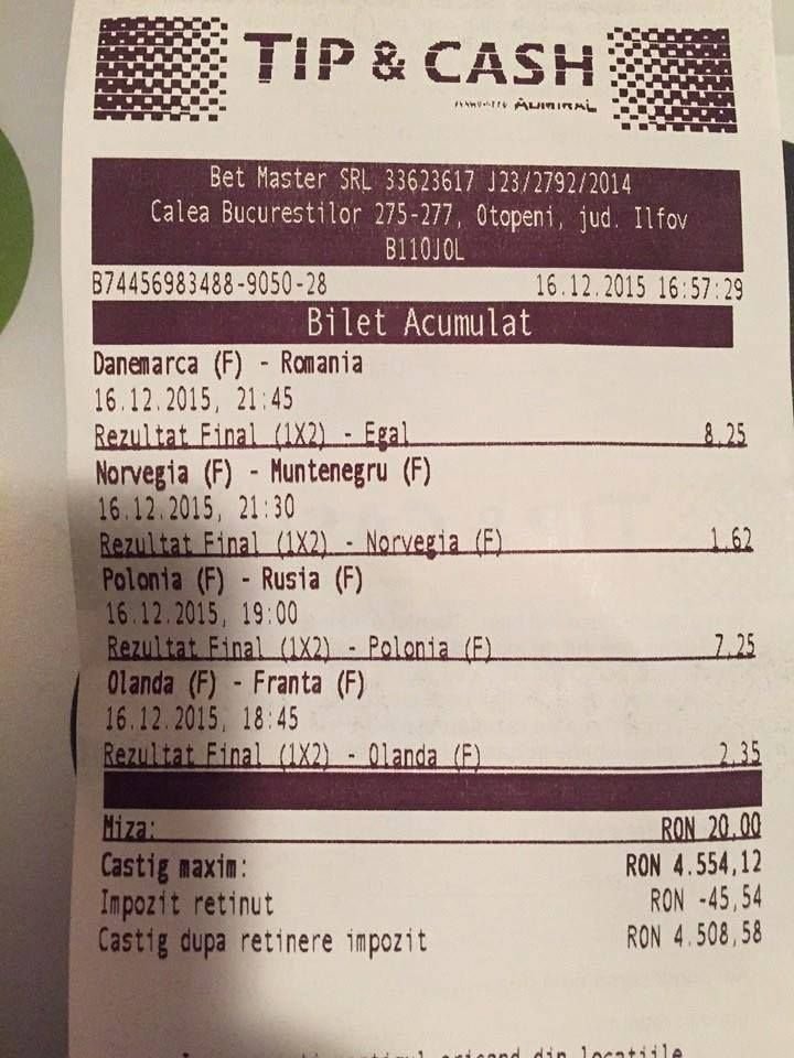 Inconstienta sau inspiratie divina? Un parior din Romania a castigat o multime de bani dupa cea mai nebuna zi a Mondialului de handbal: a mizat si pe egalul Romaniei_6