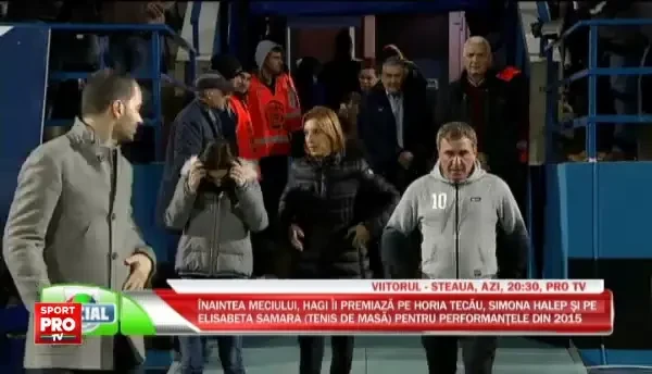 Moment impresionant inainte de Viitorul - Steaua! Hagi i-a premiat pe Simona Halep, Eliza Samara si Horia Tecau! VIDEO