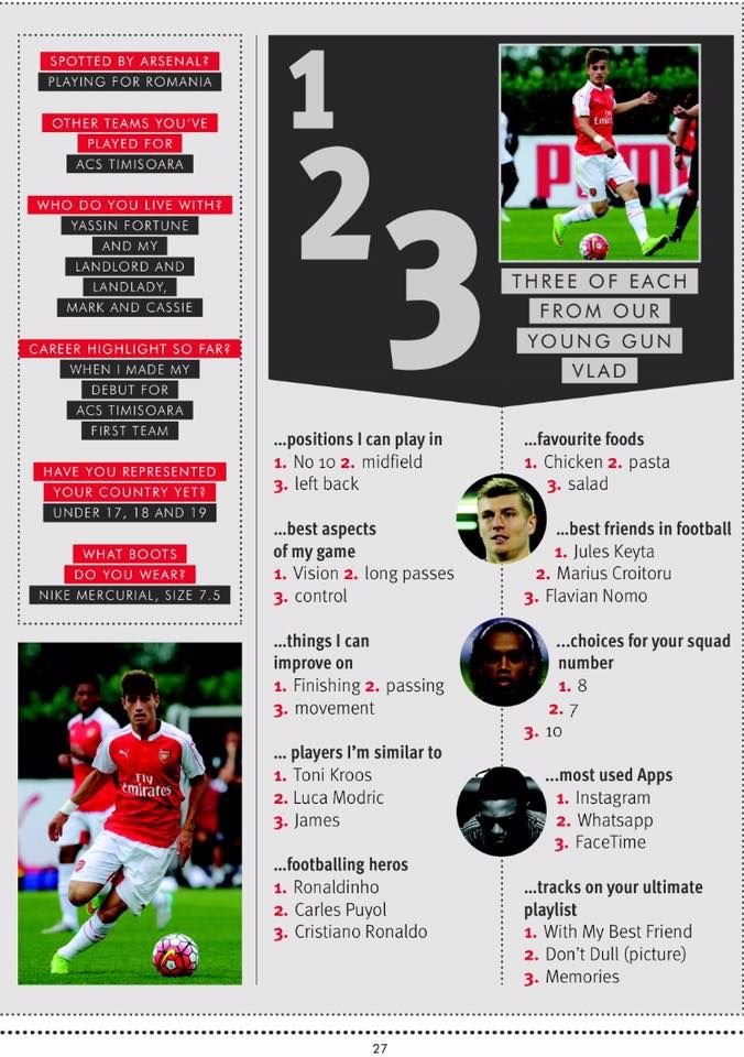 Senzational! Pustiul MINUNE Vlad e prezentat ca o SUPER VEDETA in programul de meci al lui Arsenal! Ce scriu englezii de noul OZIL_3