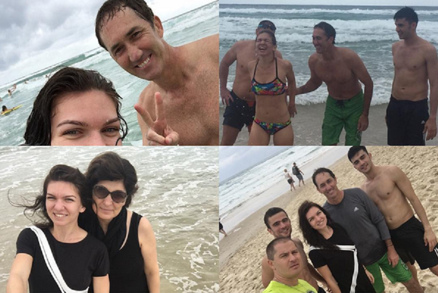 Halep, distractie MAXIMA pe plaja! Ce a facut alaturi de staff-ul ei inainte sa joace la Brisbane