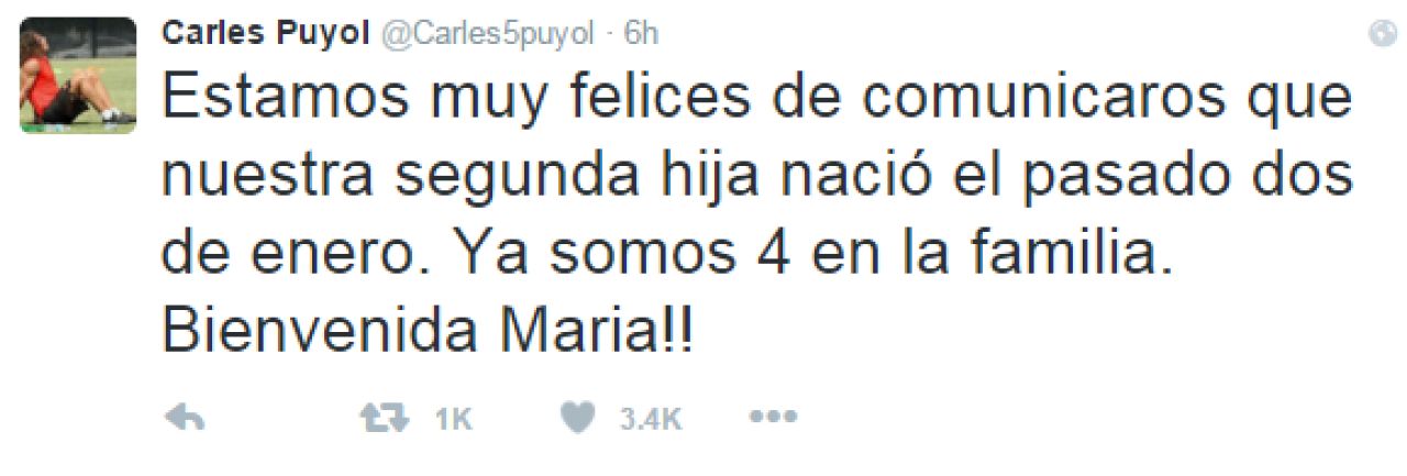 Carles Puyol a devenit tata pentru a doua oara. Fostul capitan al Barcelonei si sotia sa model au facut marele anunt_3
