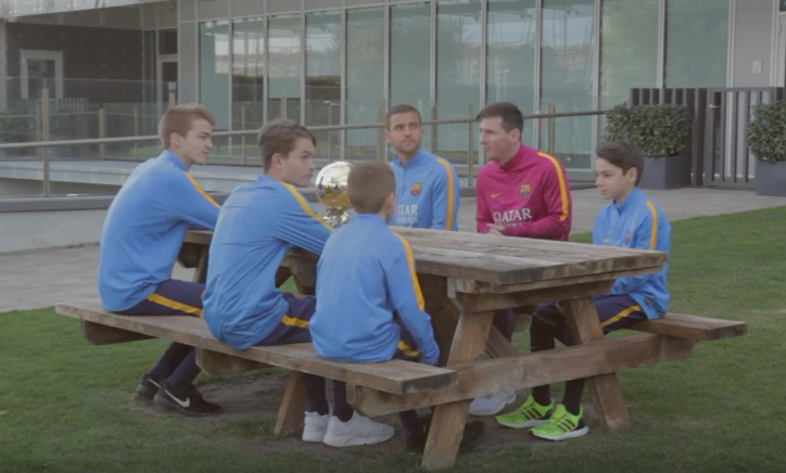 Pustii Barcei, la masa cu Zeul lor! Messi a fost emotionat de o intrebare pusa de capitanul de la U12. VIDEO