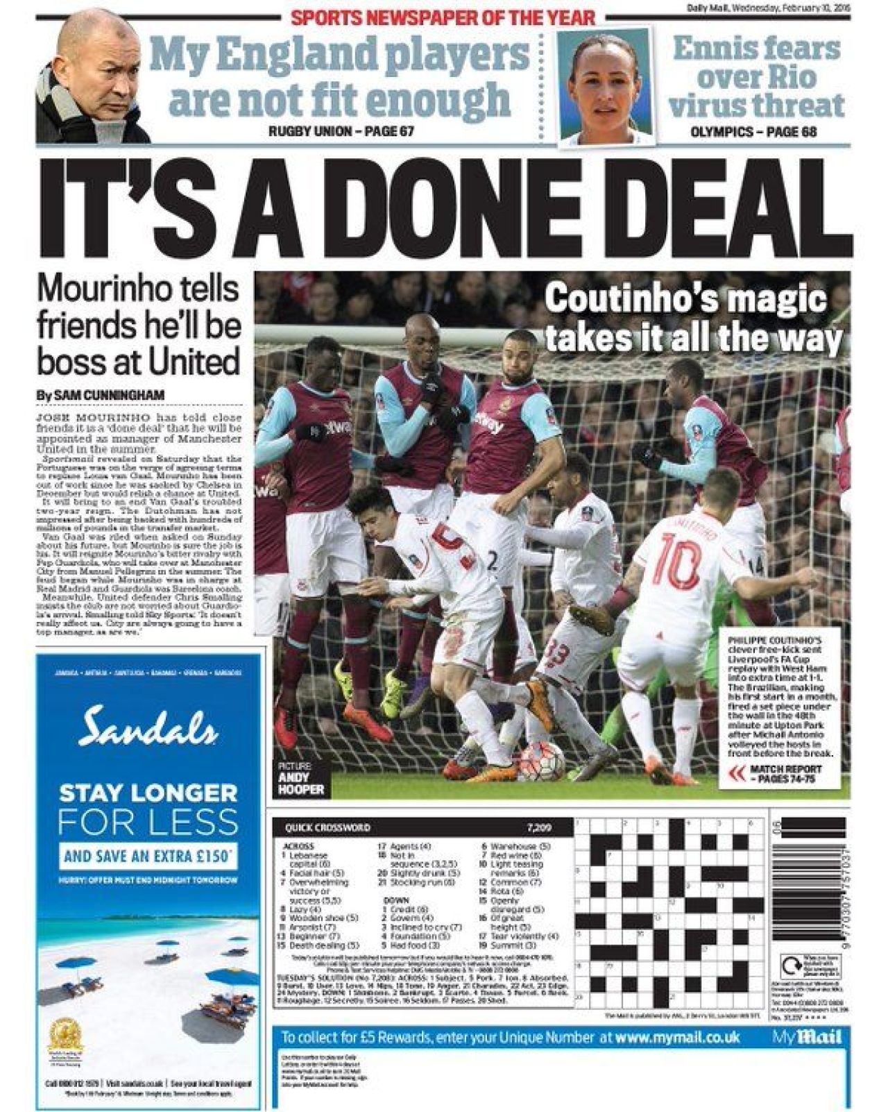 3 ziare din Anglia au astazi pe prima pagina mesajul lui Mourinho pentru apropiati: