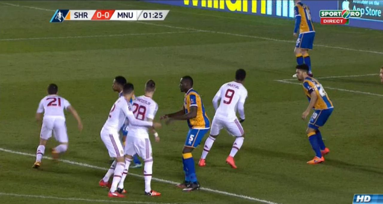 Manchester United, in sferturile Cupei Angliei dupa 3-0 cu Shrewsbury! Gol superb inscris de Mata din lovitura libera VIDEO_2