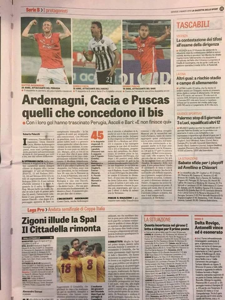 George Puscas a ajuns vedeta in Gazzetta dello Sport dupa primele goluri din cariera marcate in Italia