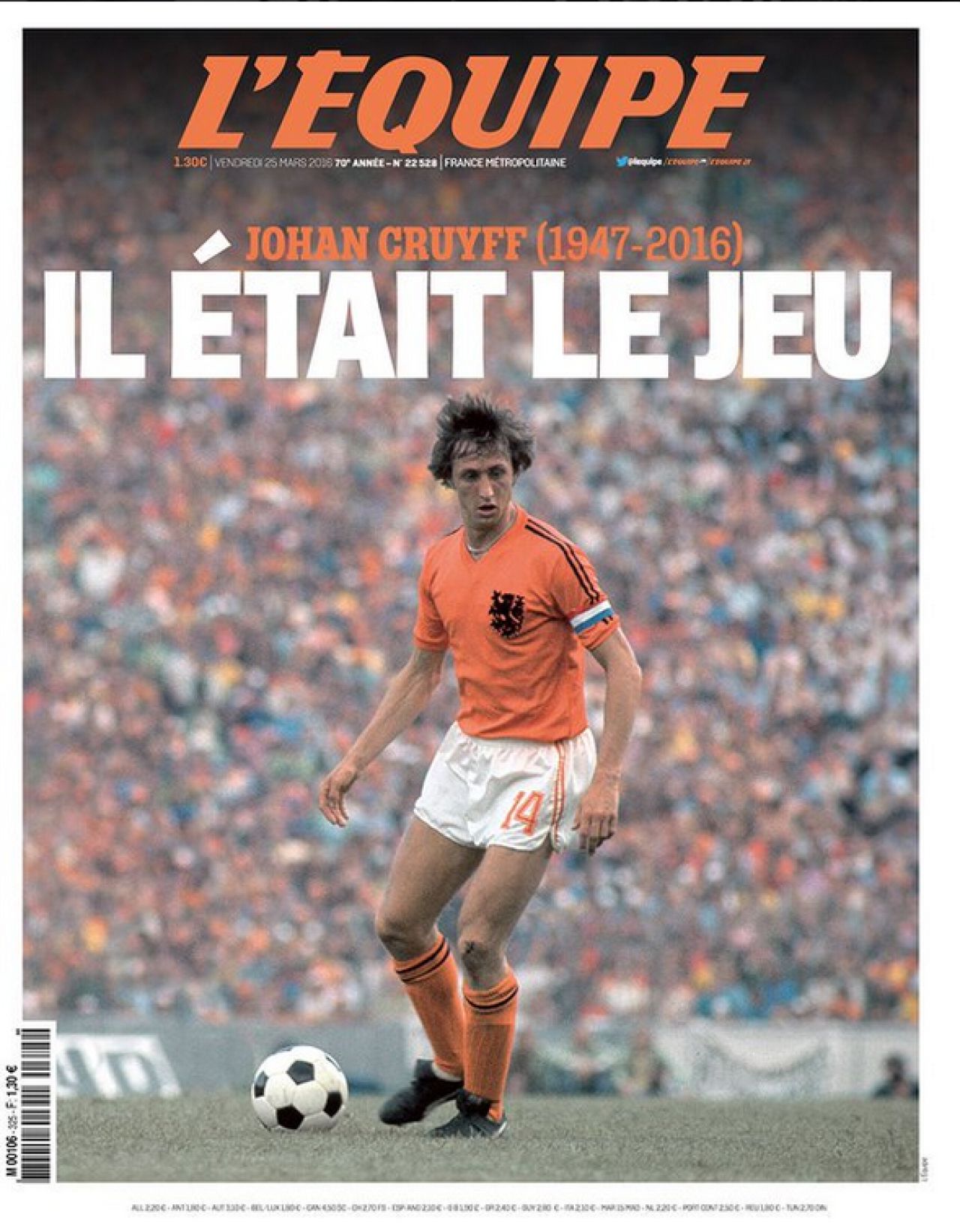 Omagiu emotionant pentru Cruyff in L'Equipe: