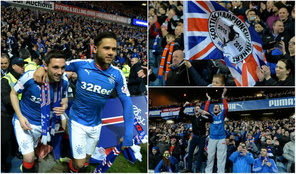 Cosmarul a luat sfarsit: cea mai titrata echipa a Scotiei a revenit in prima liga dupa 4 ani de chin in ligile inferioare. Sarbatoare la Glasgow_1