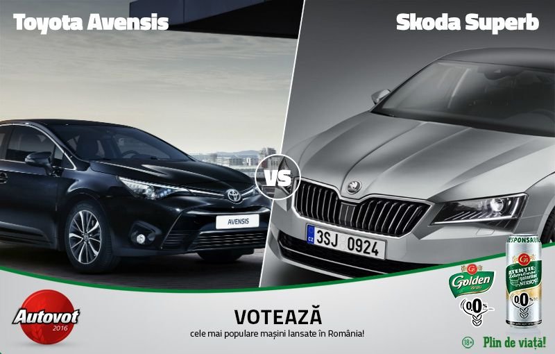 Duelurile zilei in Autovot 2016: BMW i3 vs. Mercedes Clasa C Coupe si Toyota Avensis vs. Skoda Superb