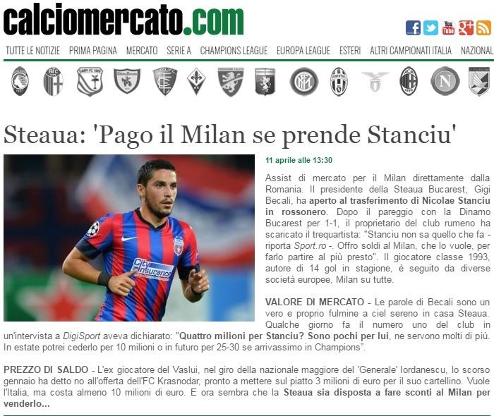 Criticat DUR de Becali, Stanciu arunca BOMBA: E momentul sa plec de la Steaua! Italienii au intrat imediat pe fir