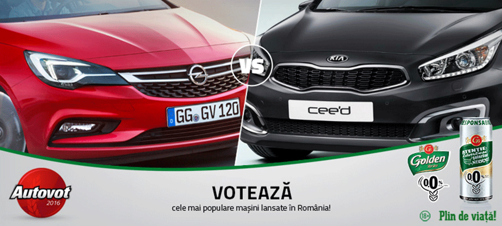 Lupta compacta astazi in Autovot 2016: Kia Cee'd facelift versus noul Opel Astra
