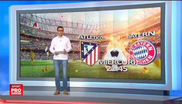 Bobonete va da un spectacol pentru romanii din Spania si rateaza meciul lui Atletico de la Madrid cu Bayern. Semifinala Ligii va fi la PRO TV, maine, de la 21.45.