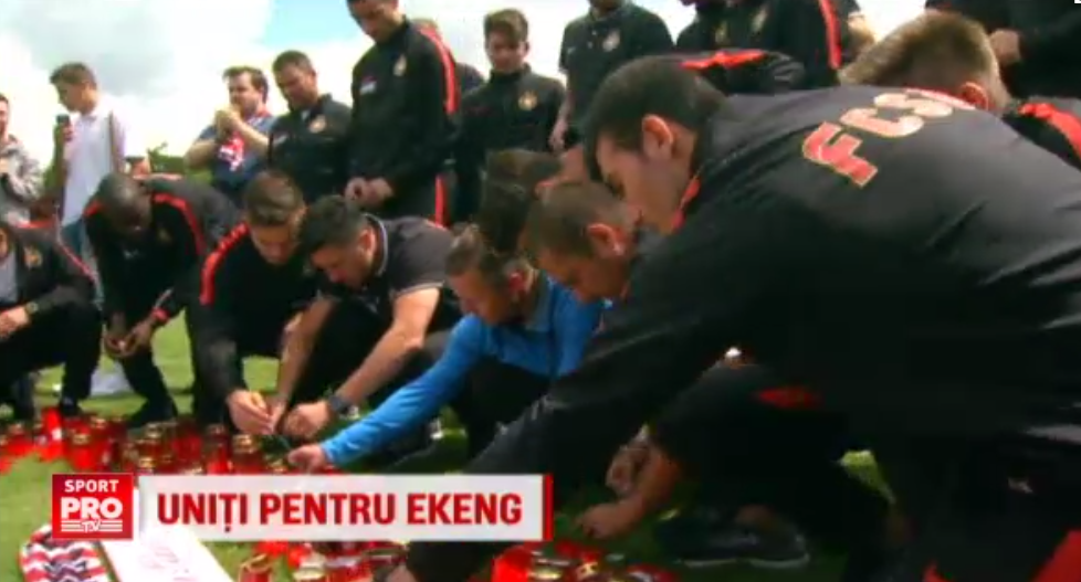 Stelistii s-au recules la altarul dedicat lui Patrick Ekeng si au fost aplaudati la plecare de fanii lui Dinamo. Ce a spus Laurentiu Reghecampf | VIDEO