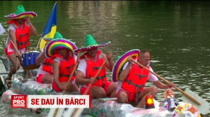 Cea mai trasnita cursa din Romania a avut loc la Timisoara. Fred si Barney s-au dat cu barca pe Bega, la concurenta cu "Pluta Dilie" :)