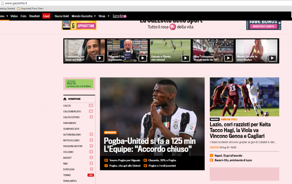 Gazzetta dello Sport se deschide iar cu numele lui Hagi, pentru prima data dupa 15 ani. 