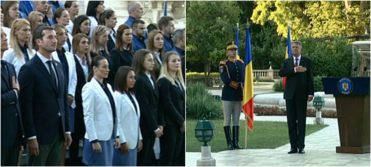 FOTO | Delegatia Romaniei pentru JO a primit drapelul de la presedintele Iohannis. Ponor va purta steagul, Chitu a depus juramantul sportivilor_7